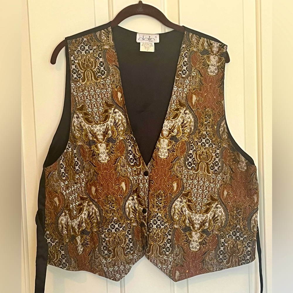 Embellished Beaded Snap Front Vest